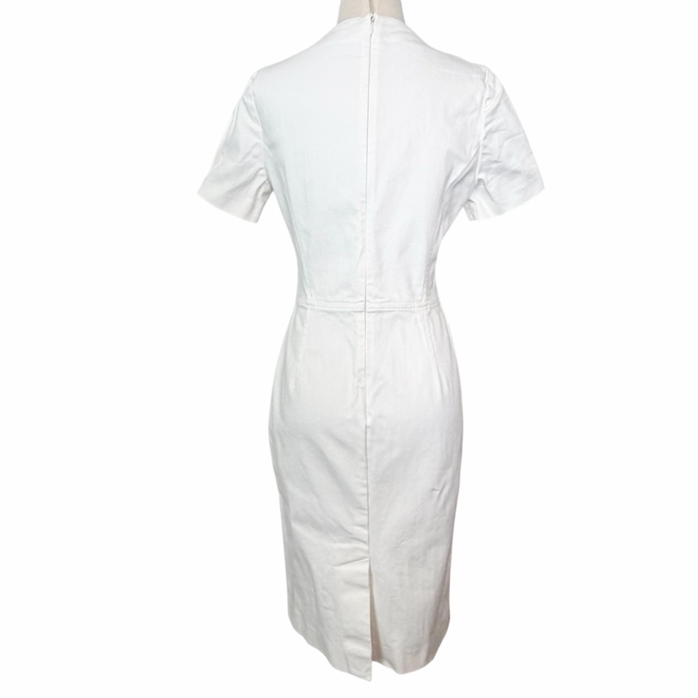 Derek Lam White Stretch Denim Midi Dress Sz 8 - Picture 9 of 12
